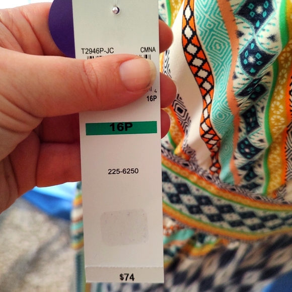 NWT size 16P London Style Collection Petites geometric pattern maxi dress - Picture 10 of 11